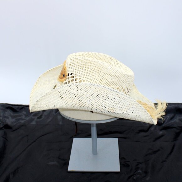 Gonzalez 1976 Cowboy Hat White Straw Sombrero Vaquero Mexicano - Picture 7 of 7